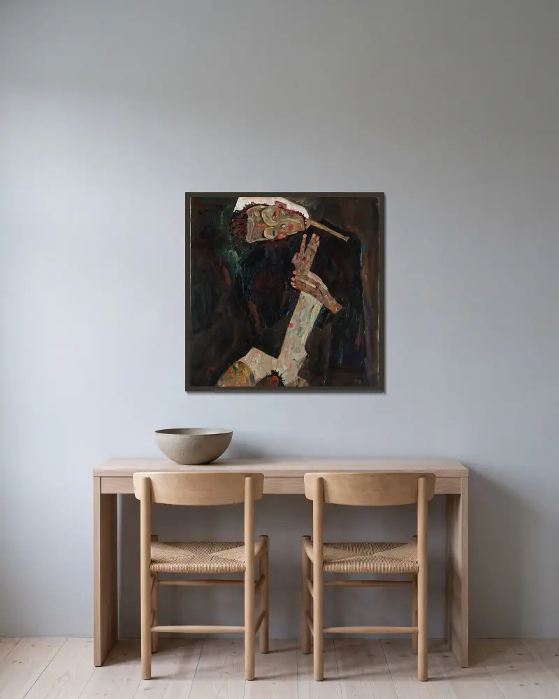 Lyrikern, Egon Schiele v rámu na stěně