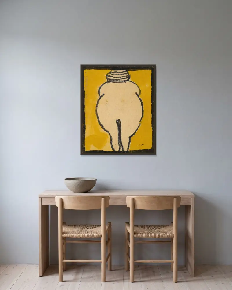 Wenus z Willendorfu, Egon Schiele w ramie na ścianie