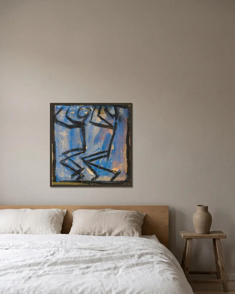 Dvě čmáranice, Egon Schiele v rámu na stěně
