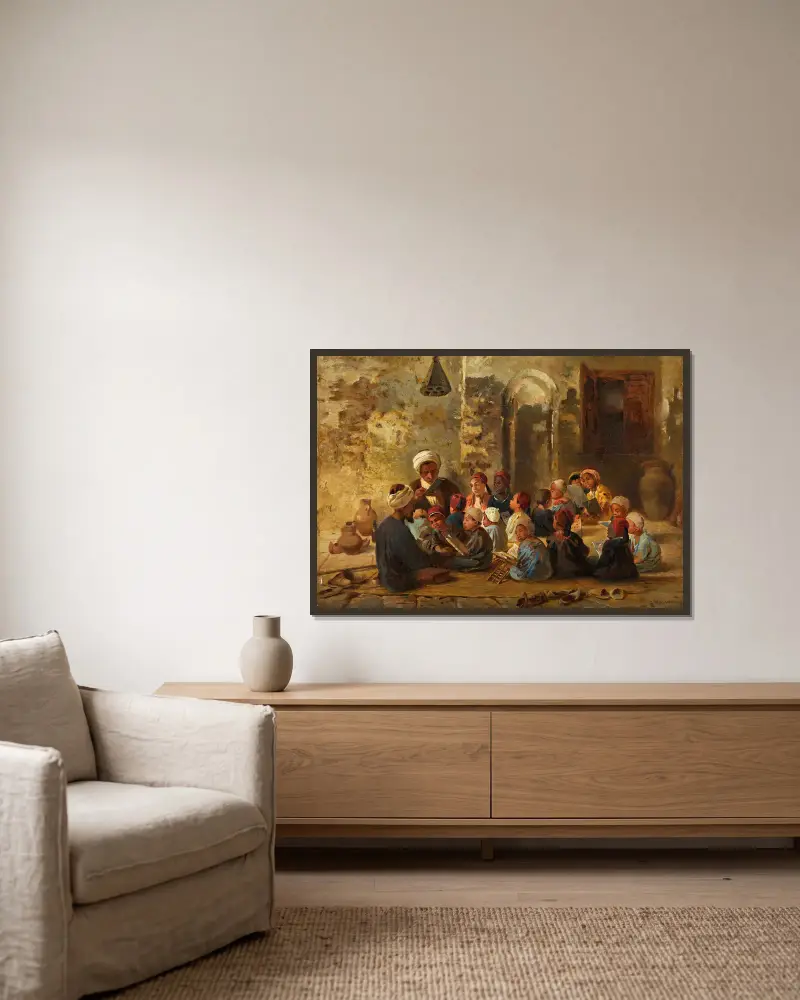 Klassenzimmer in Kairo von Konstantin Egorovich Makovsky gerahmt an einer Wand