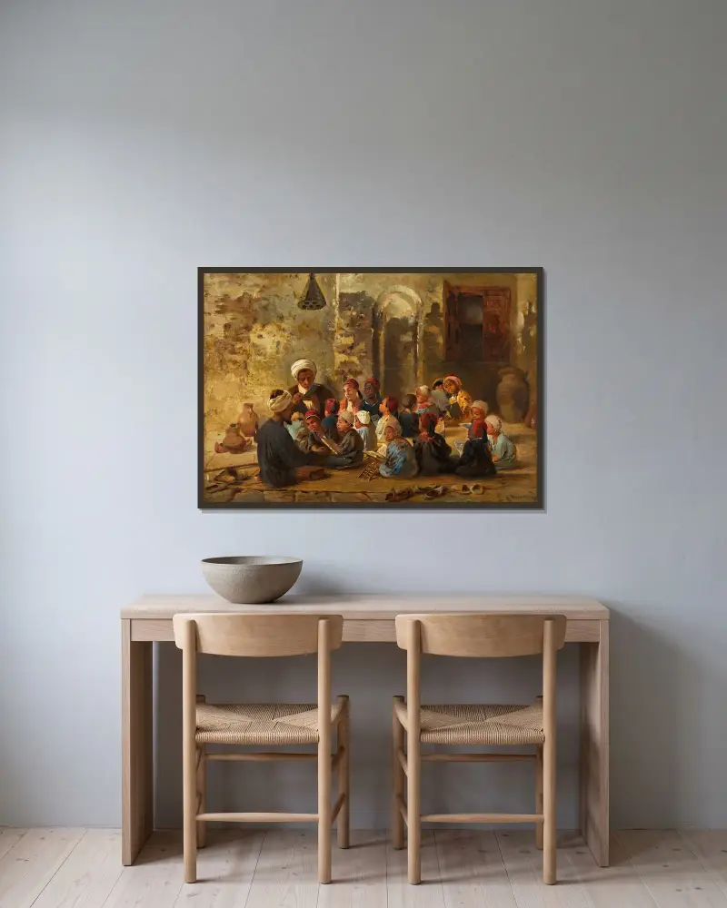 Klassenzimmer in Kairo von Konstantin Egorovich Makovsky gerahmt an einer Wand
