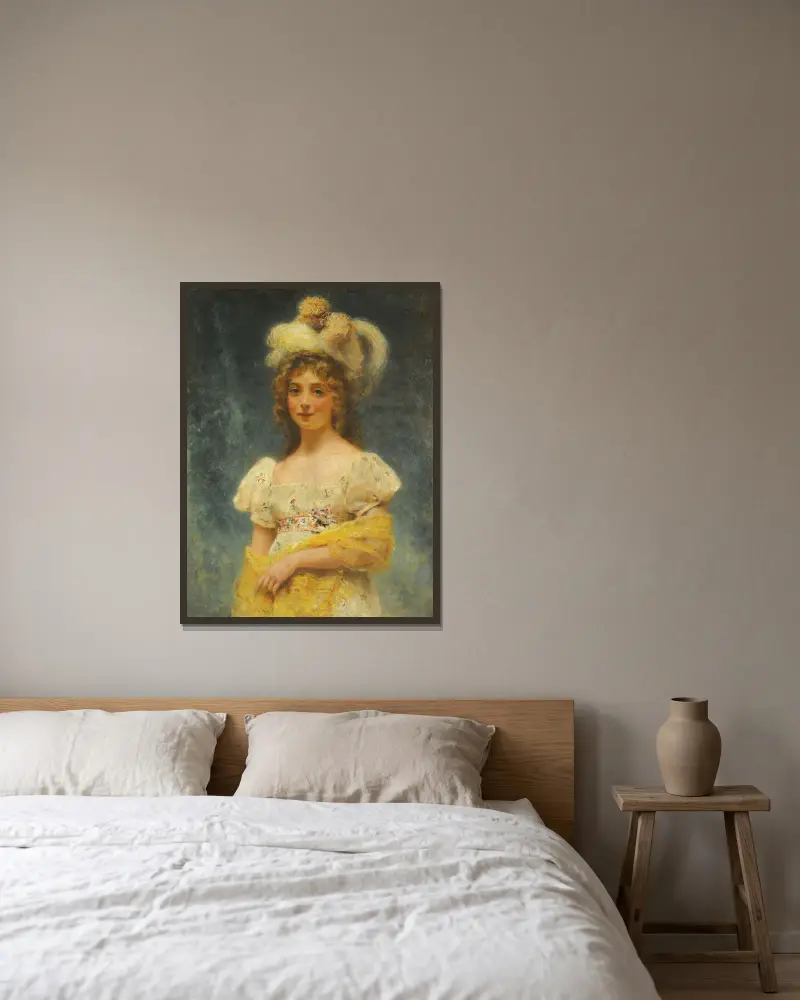 Żółty szal, Konstantin Egorovich Makovsky w ramie na ścianie