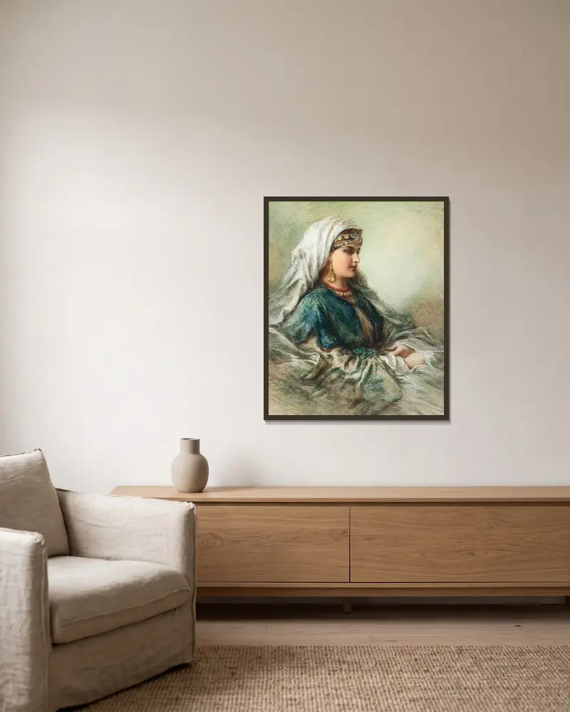 Arabian Beauty av Egron Lundgren inramad på en vägg