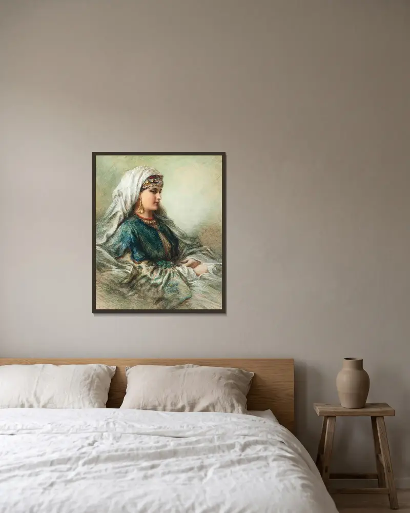 Arabian Beauty av Egron Lundgren inramad på en vägg