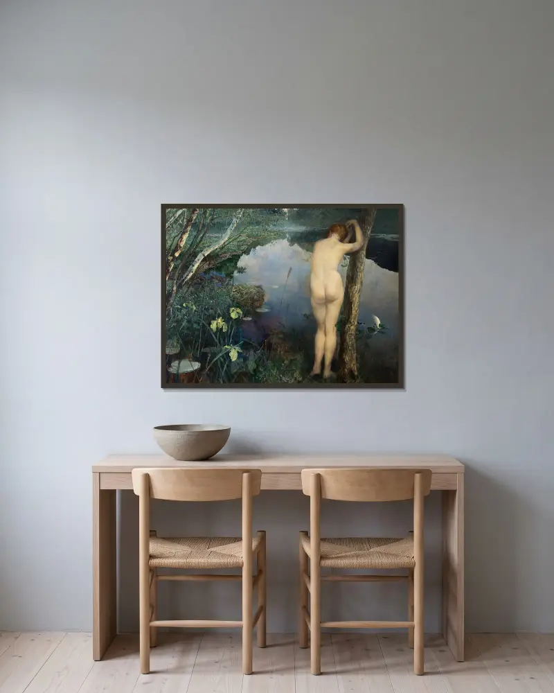 Nokturno, Eilif Peterssen v rámu na stěně