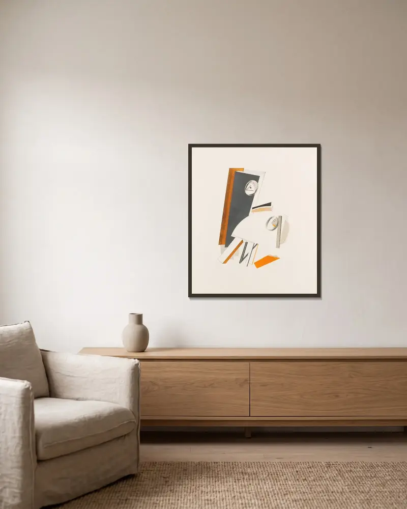 Ängstliche av El Lissitzky inramad på en vägg