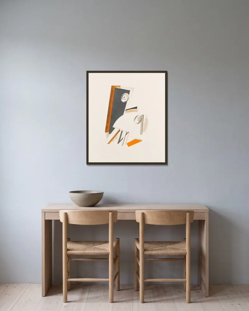 Ängstliche av El Lissitzky inramad på en vägg