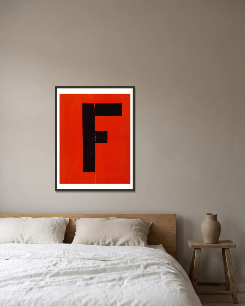 Figurinen – Umschlag von El Lissitzky gerahmt an einer Wand
