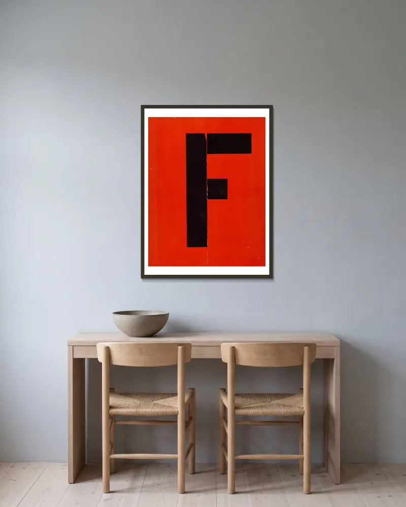 Figurinen – Umschlag von El Lissitzky gerahmt an einer Wand