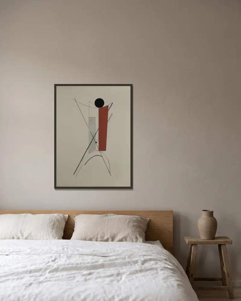 Kestnermappe Proun, Rob. Levnis and Chapman GmbH Hannover #3 av El Lissitzky inramad på en vägg