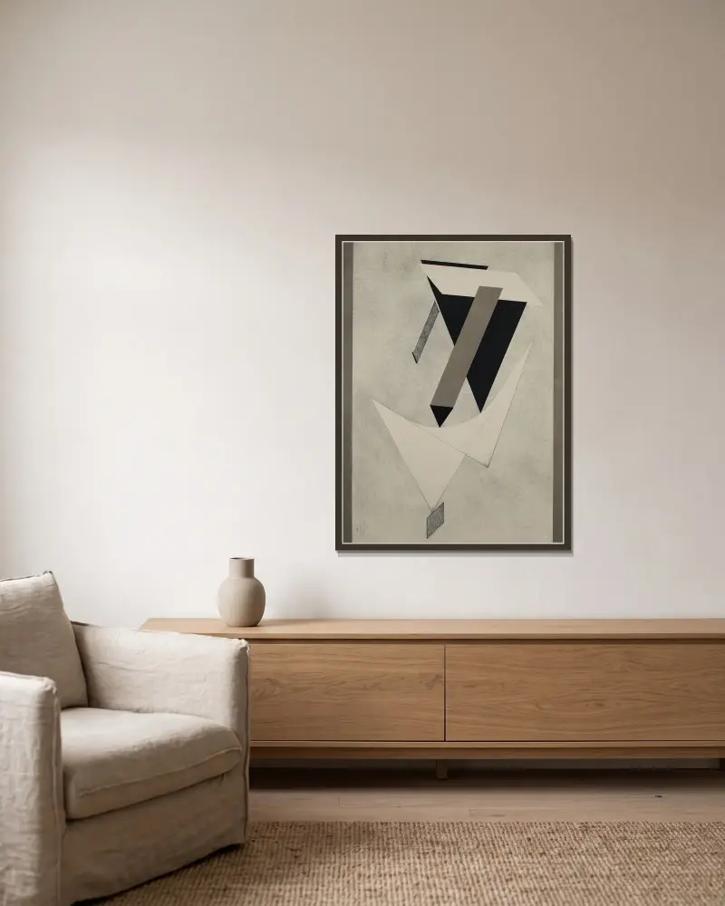 Kestnermappe Proun, Rob. Levnis and Chapman GmbH Hannover #4 av El Lissitzky inramad på en vägg