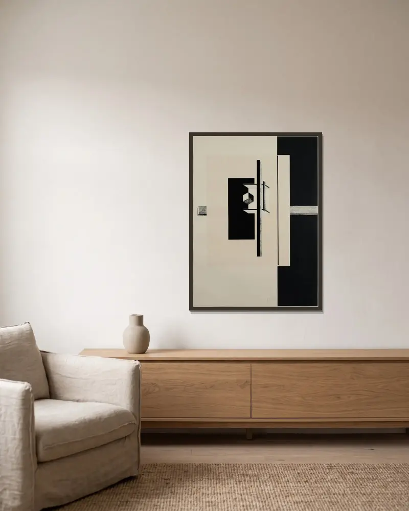Kestnermappe Proun, Rob. Levnis and Chapman GmbH Hannover #7 von El Lissitzky gerahmt an einer Wand