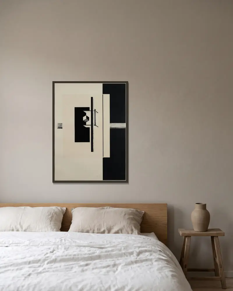 Kestnermappe Proun, Rob. Levnis and Chapman GmbH Hannover #7 von El Lissitzky gerahmt an einer Wand
