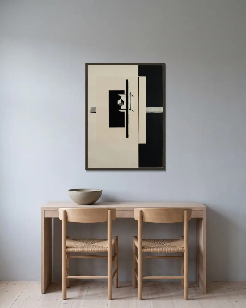 Kestnermappe Proun, Rob. Levnis and Chapman GmbH Hannover #7 von El Lissitzky gerahmt an einer Wand