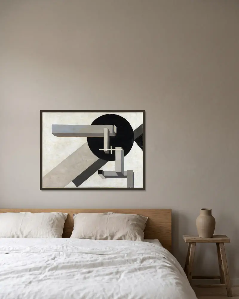 Proun 1D von El Lissitzky gerahmt an einer Wand