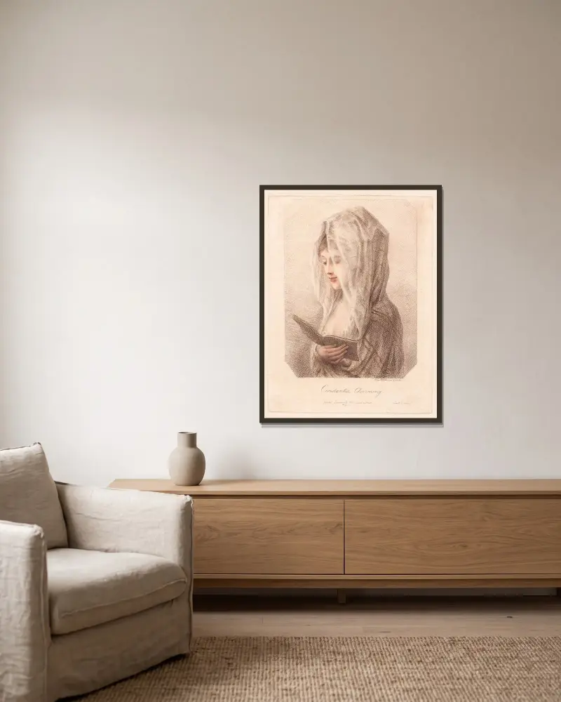 Constantia Charming av Elias Martin inramad på en vägg