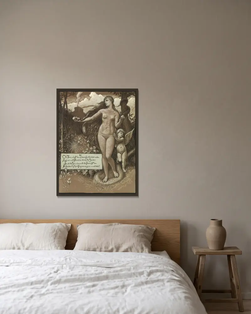 Im Anfang von Elihu Vedder gerahmt an einer Wand