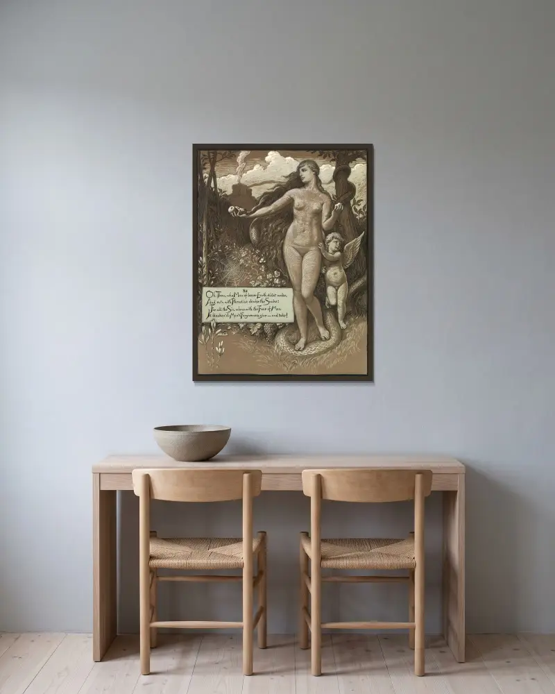 Im Anfang von Elihu Vedder gerahmt an einer Wand