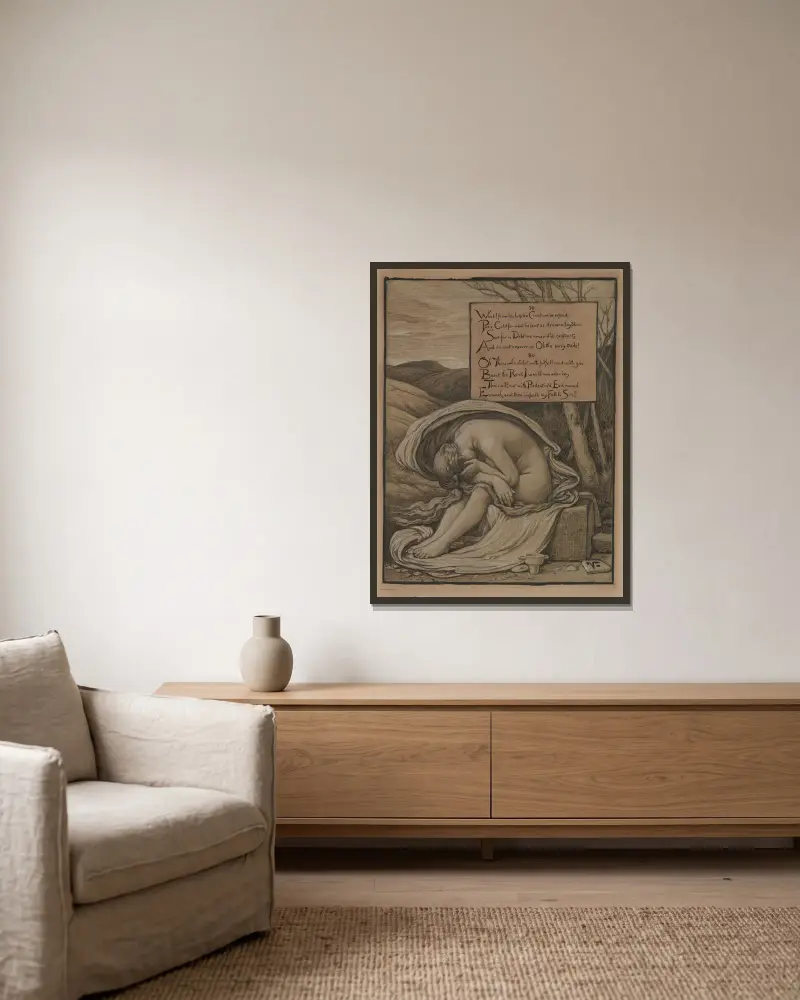 Magdalena von Elihu Vedder gerahmt an einer Wand