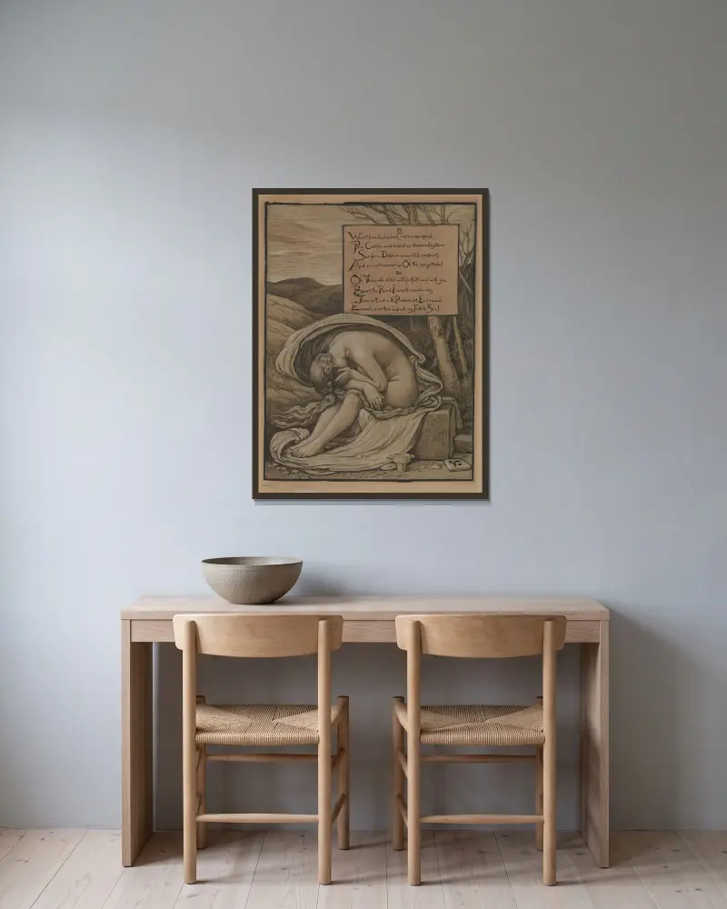 Magdalena von Elihu Vedder gerahmt an einer Wand