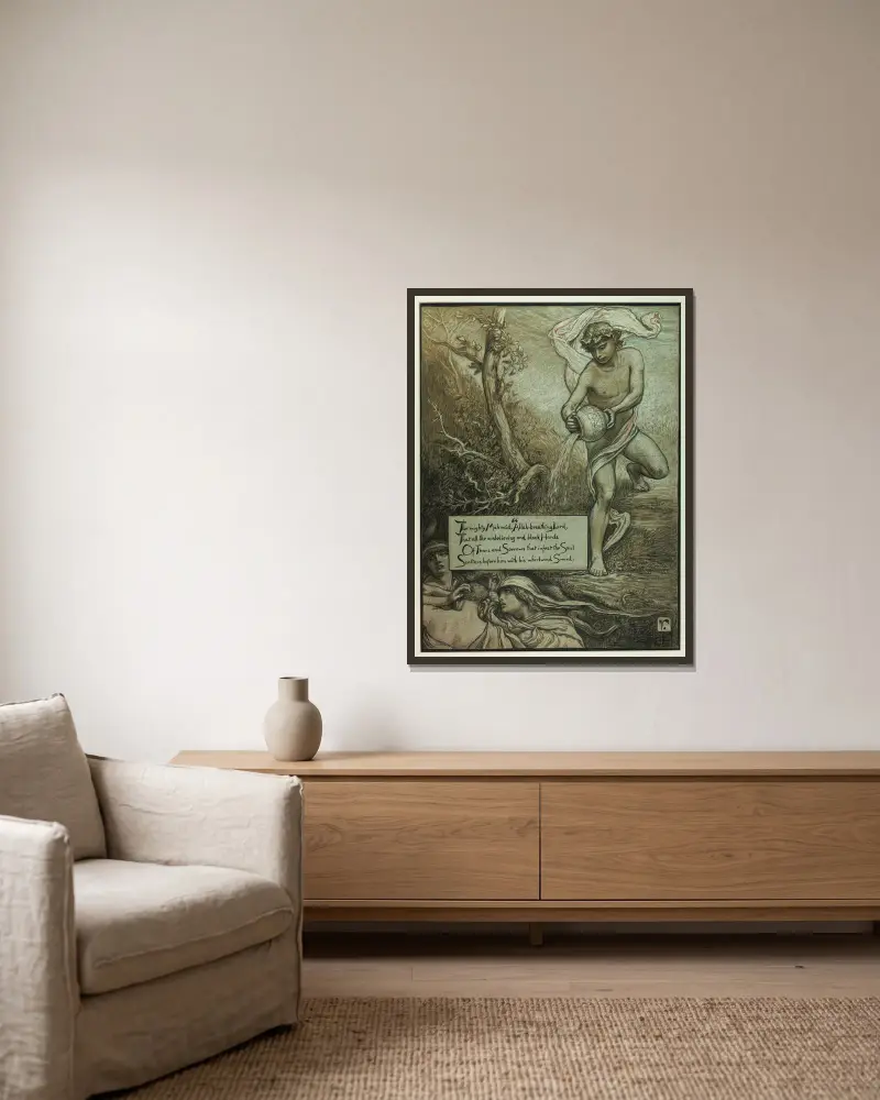 Der mächtige Mahmud von Elihu Vedder gerahmt an einer Wand