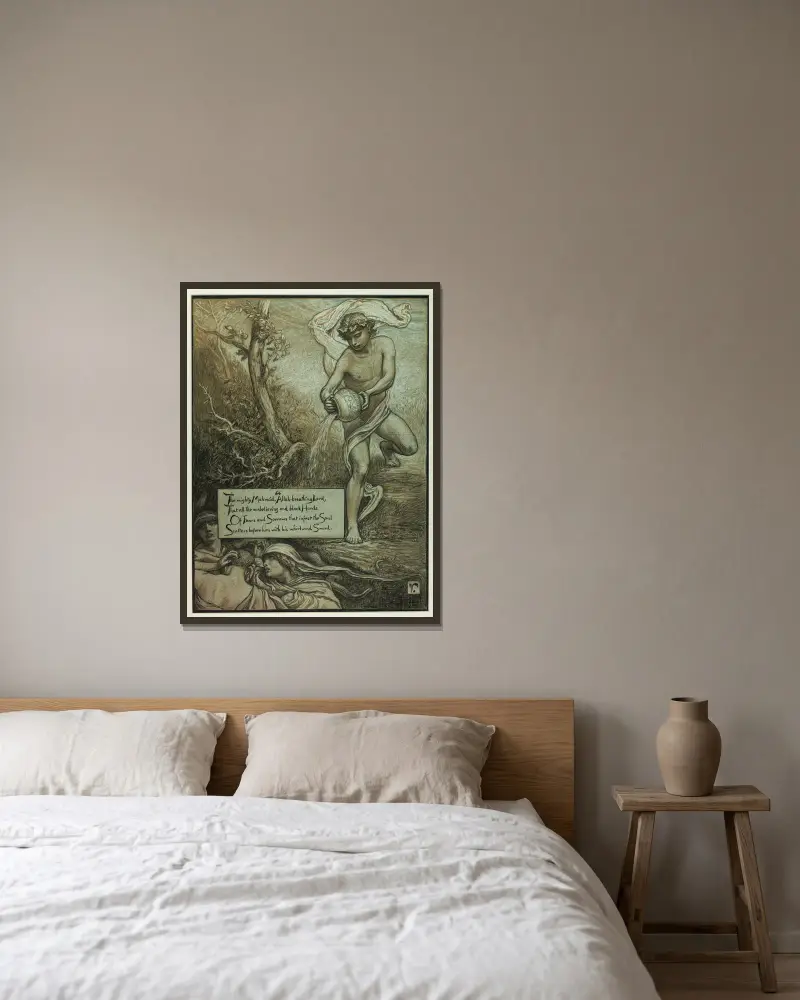 Der mächtige Mahmud von Elihu Vedder gerahmt an einer Wand