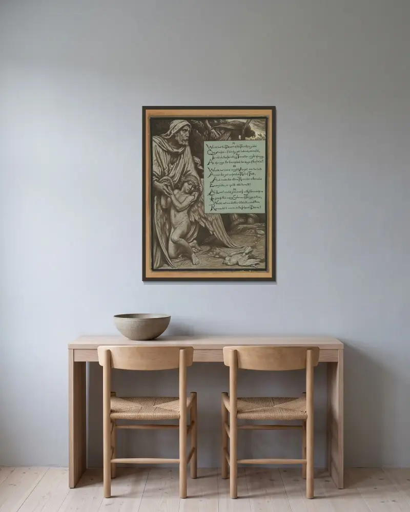 Der verfehlte Plan von Elihu Vedder gerahmt an einer Wand