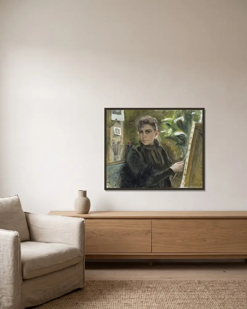 Self-Portrait av Elisabeth Keyser inramad på en vägg