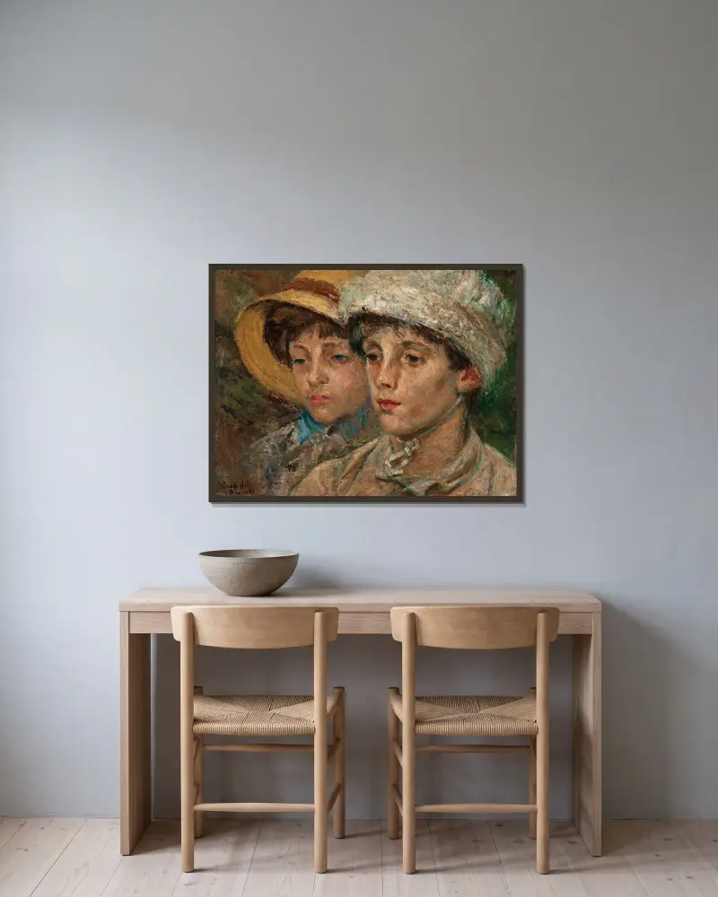 Unzertrennliche Freunde von Eliseu Visconti gerahmt an einer Wand