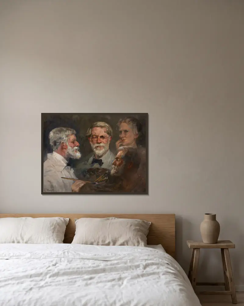 Autorretrato em três posições av Eliseu Visconti inramad på en vägg