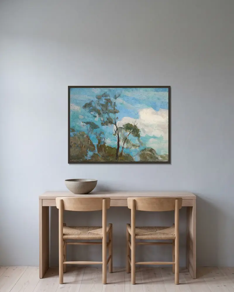 Himmel über Teresópolis von Eliseu Visconti gerahmt an einer Wand