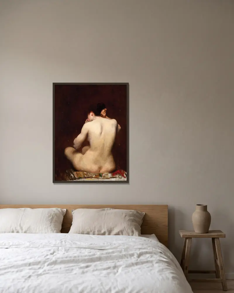 Dorso de mulher av Eliseu Visconti inramad på en vägg