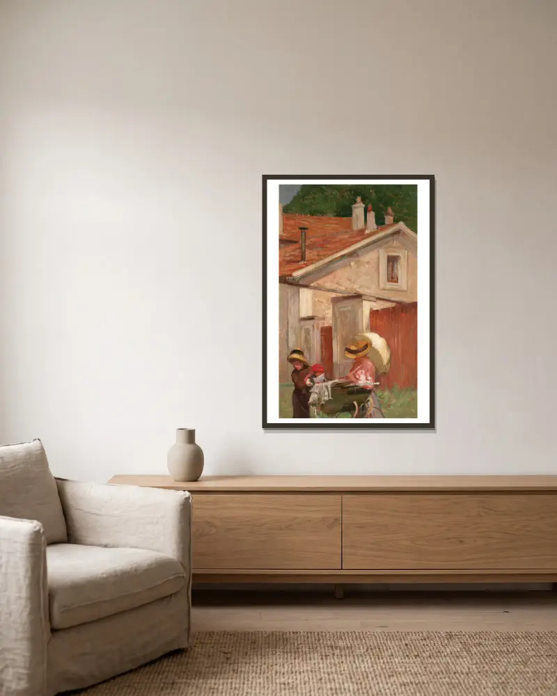 Meine Familie in Saint-Hubert von Eliseu Visconti gerahmt an einer Wand