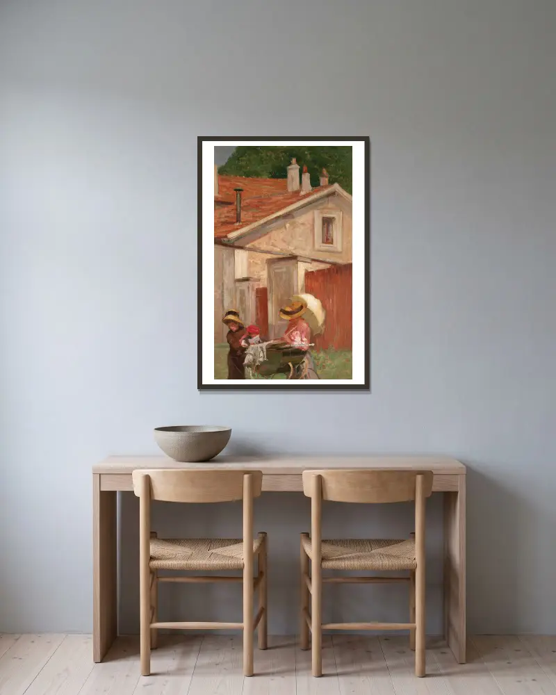 Meine Familie in Saint-Hubert von Eliseu Visconti gerahmt an einer Wand
