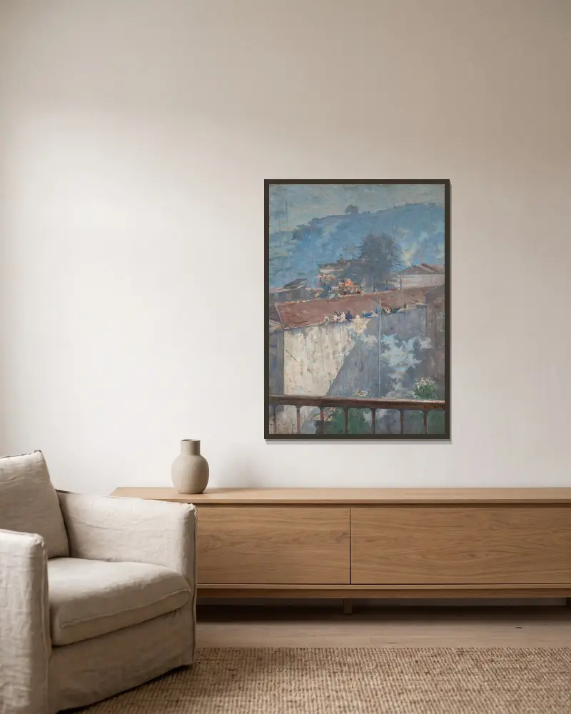 Pombos do meu atelier av Eliseu Visconti inramad på en vägg