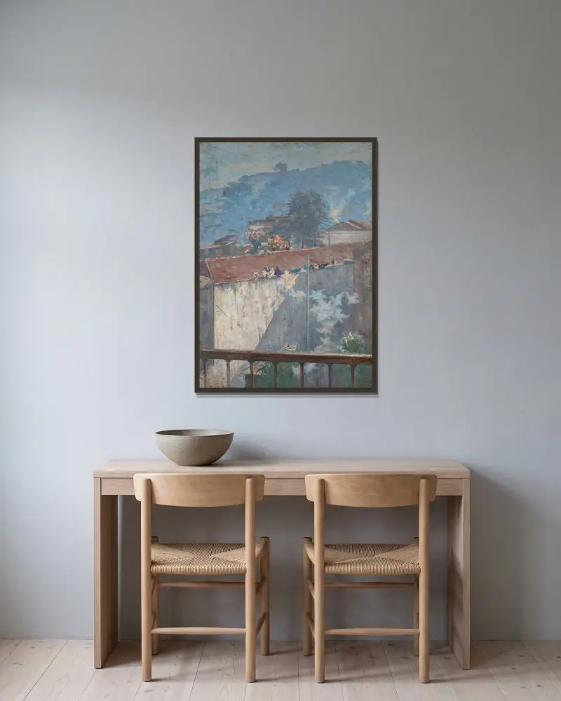 Pombos do meu atelier av Eliseu Visconti inramad på en vägg