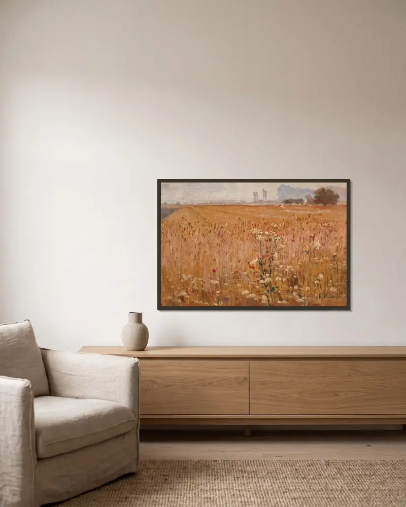 Weizenfeld von Eliseu Visconti gerahmt an einer Wand