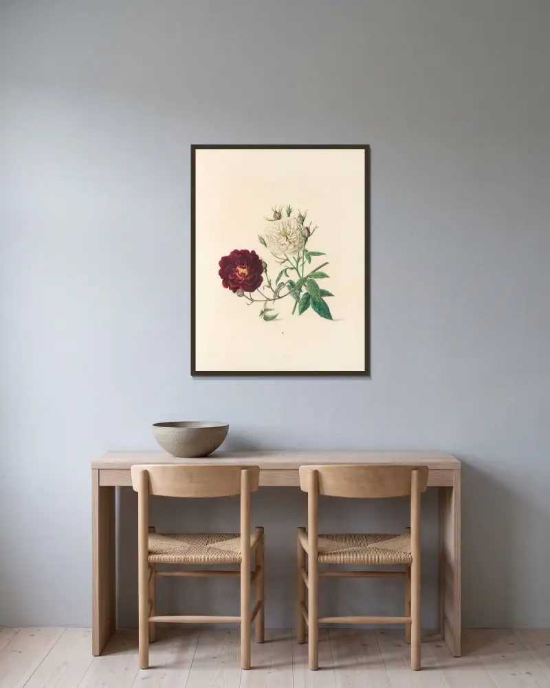 Blomsterfesten Pl.04 av Jane Elizabeth Giraud inramad på en vägg