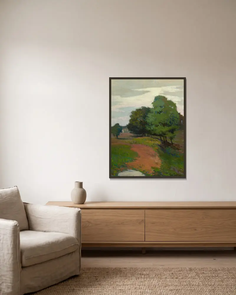 Krajina, Emil Carlsen v rámu na stěně