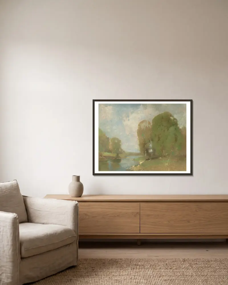Luční potok, Emil Carlsen v rámu na stěně
