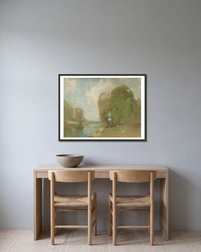 Luční potok, Emil Carlsen v rámu na stěně