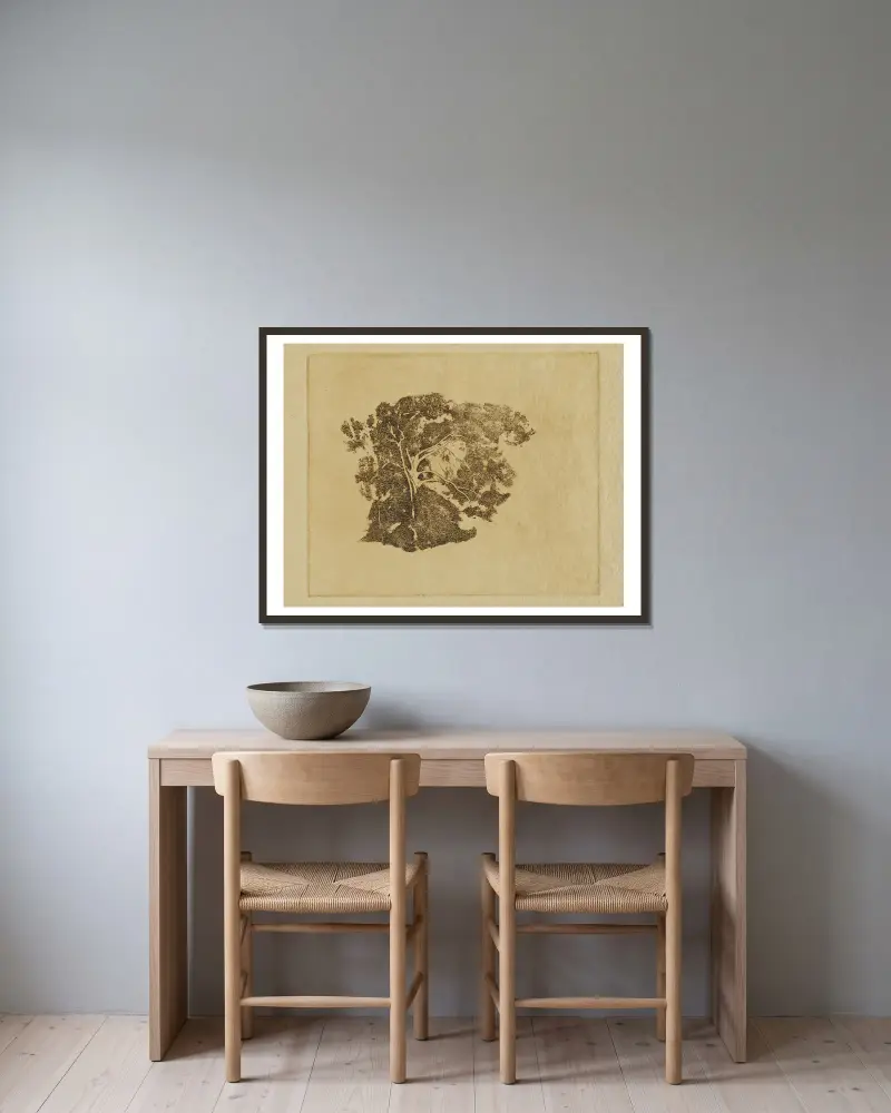Studium drzewa, Emil Carlsen w ramie na ścianie