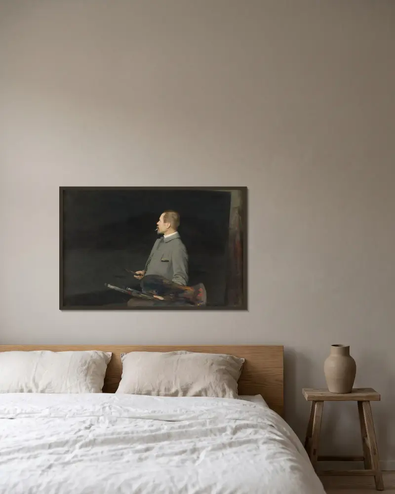 Edvard Rosenberg, the Artist av Emil Österman inramad på en vägg