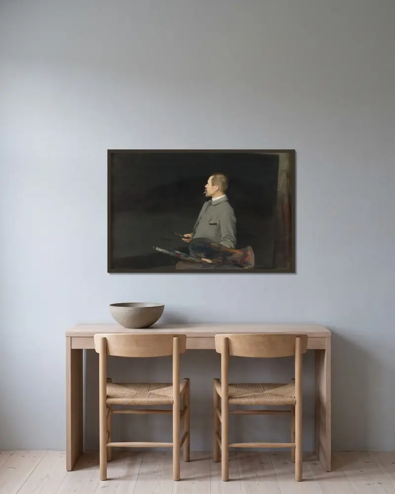 Edvard Rosenberg, the Artist av Emil Österman inramad på en vägg