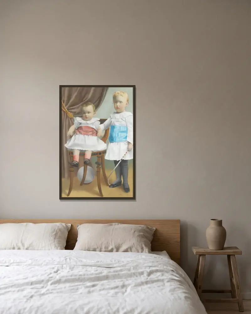 Fritz and Hans von Rosen av Emil Österman inramad på en vägg