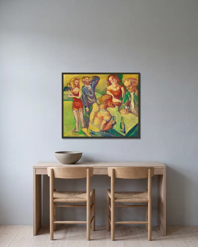 Au Cabaret av Emile Bernard inramad på en vägg