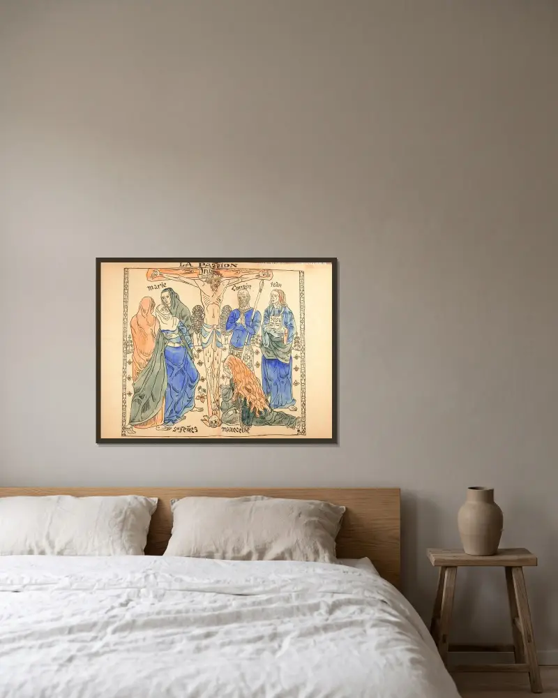 Passionen av Emile Bernard inramad på en vägg