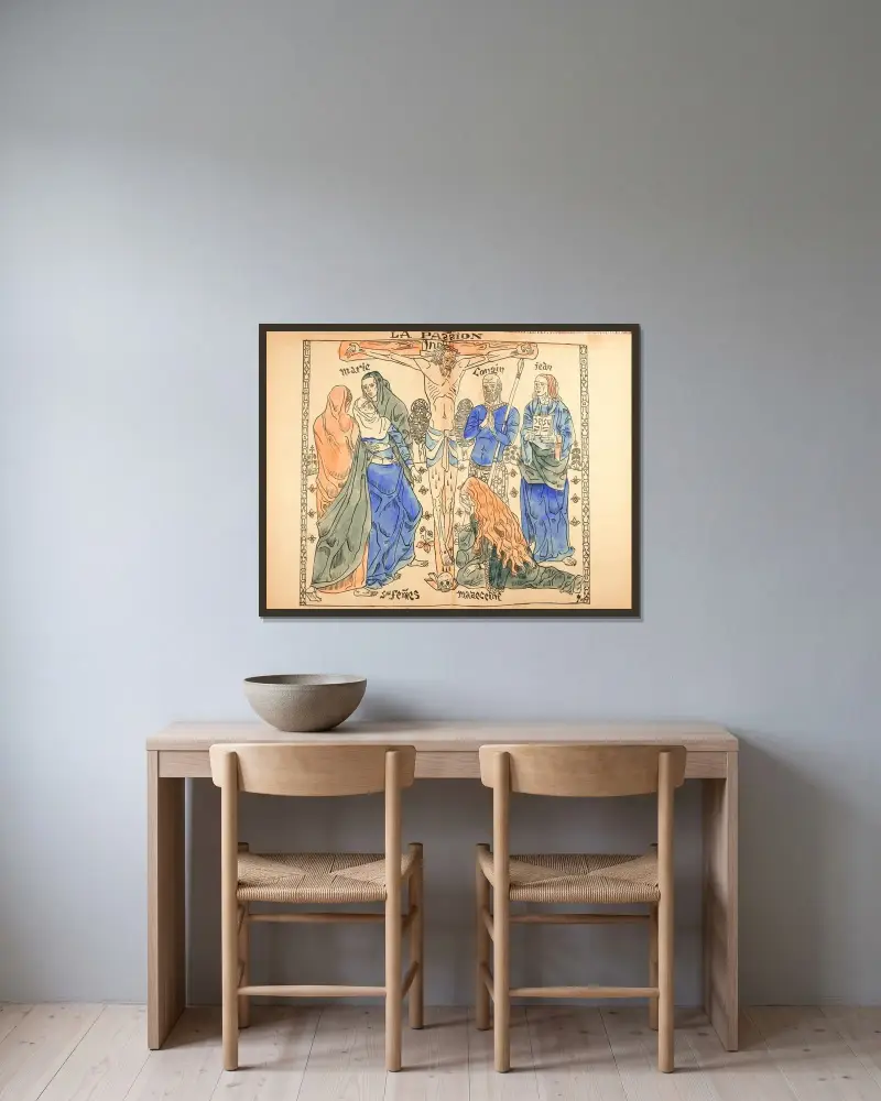 Passionen av Emile Bernard inramad på en vägg