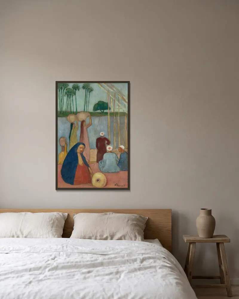 Nilens stränder av Emile Bernard inramad på en vägg