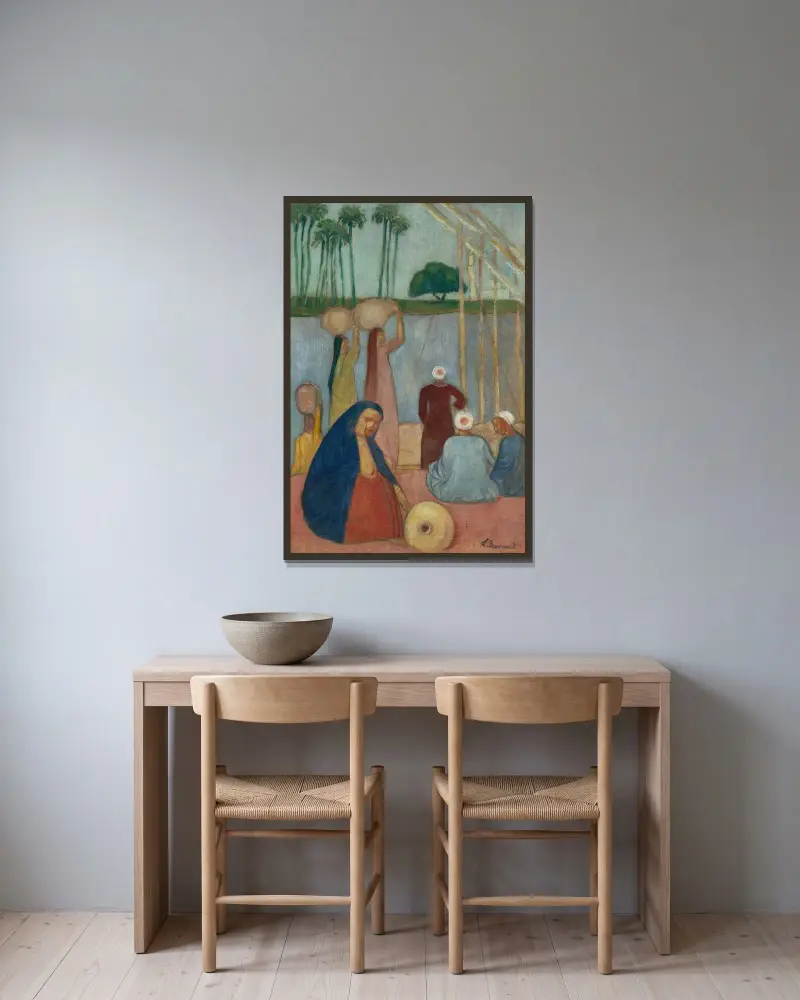 Nilens stränder av Emile Bernard inramad på en vägg